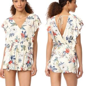 Minkpink garden party yellow floral romper, size S